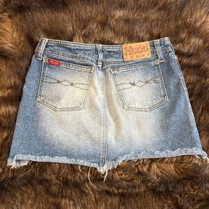 Vintage Mudd Women's Distressed Blue Denim Mini Skirt
